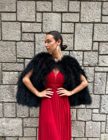 Couche invité en plumes d'autruche