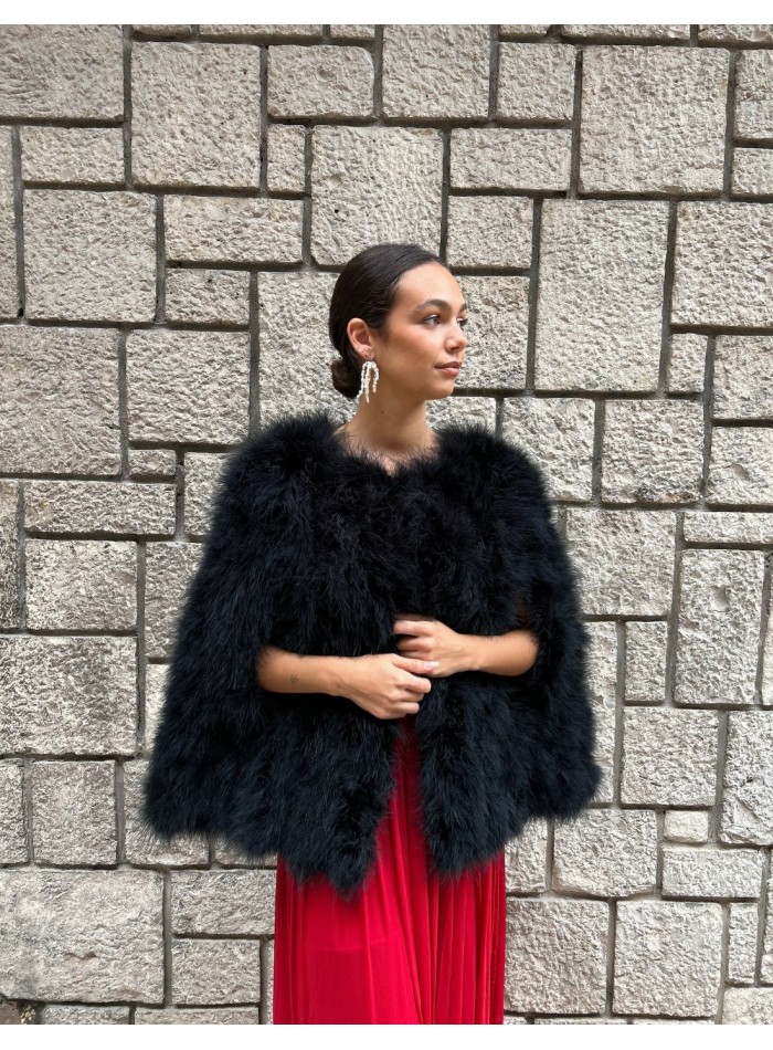 Couche invité en plumes d'autruche