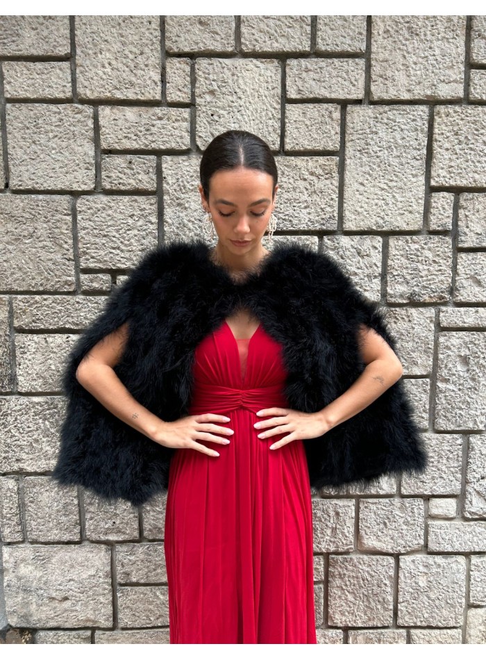 Couche invité en plumes d'autruche