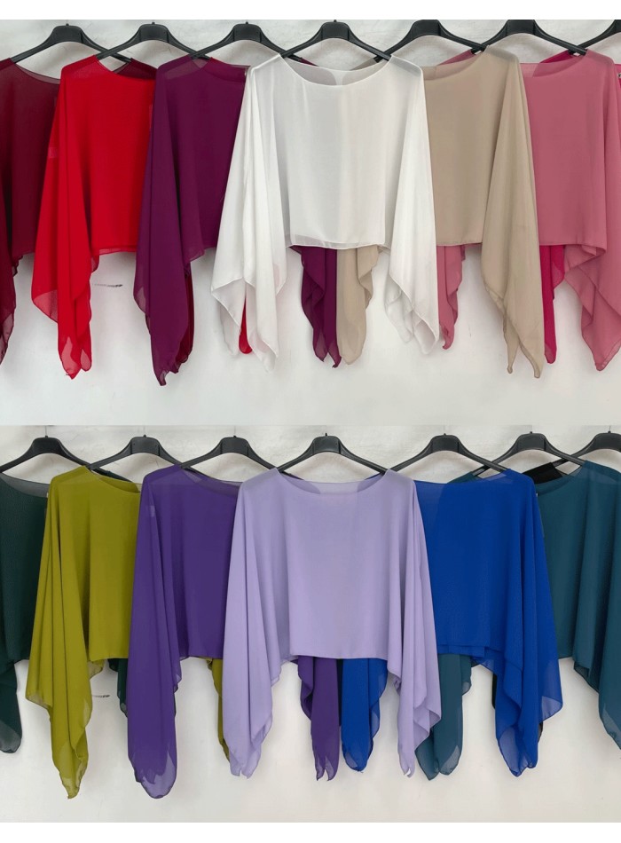 Short chiffon guest cape