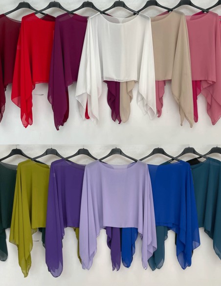 Short chiffon guest cape