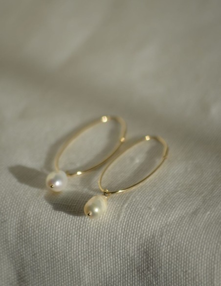 boucles d'oreilles minimales enperles