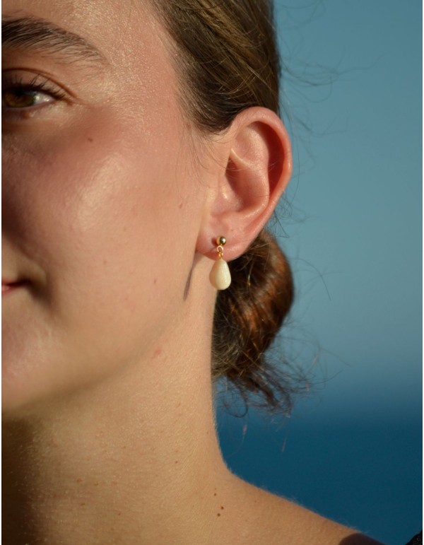 Boucles d'oreilles en forme de goutte nacrée 2
