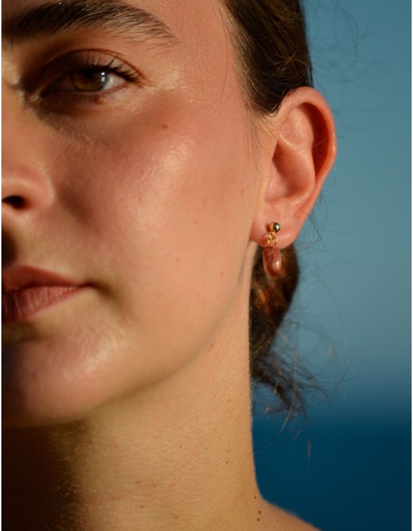 Pink teardrop earrings 2