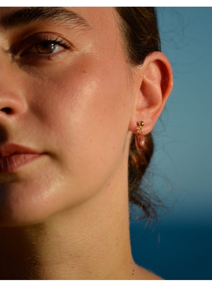 Boucles d'oreilles en forme de goutte d'eau rose