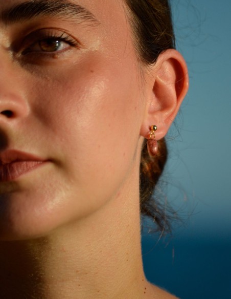 Boucles d'oreilles en forme de goutte d'eau rose