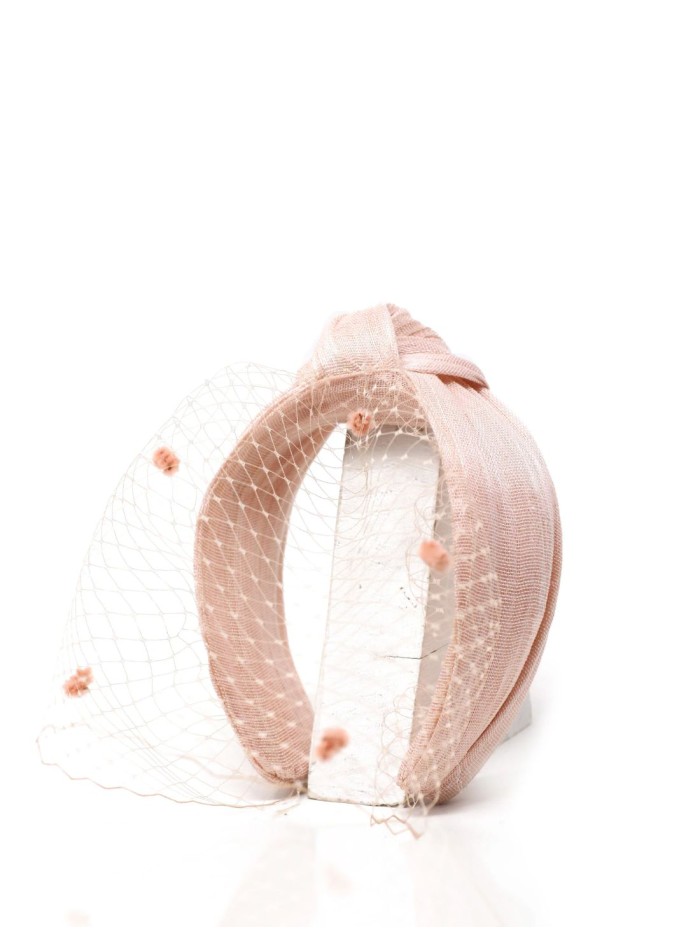 Knotted headband plain with silk sinamay