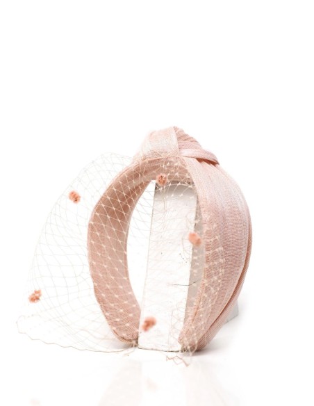 Bandeau noué uni en sinamay de soie