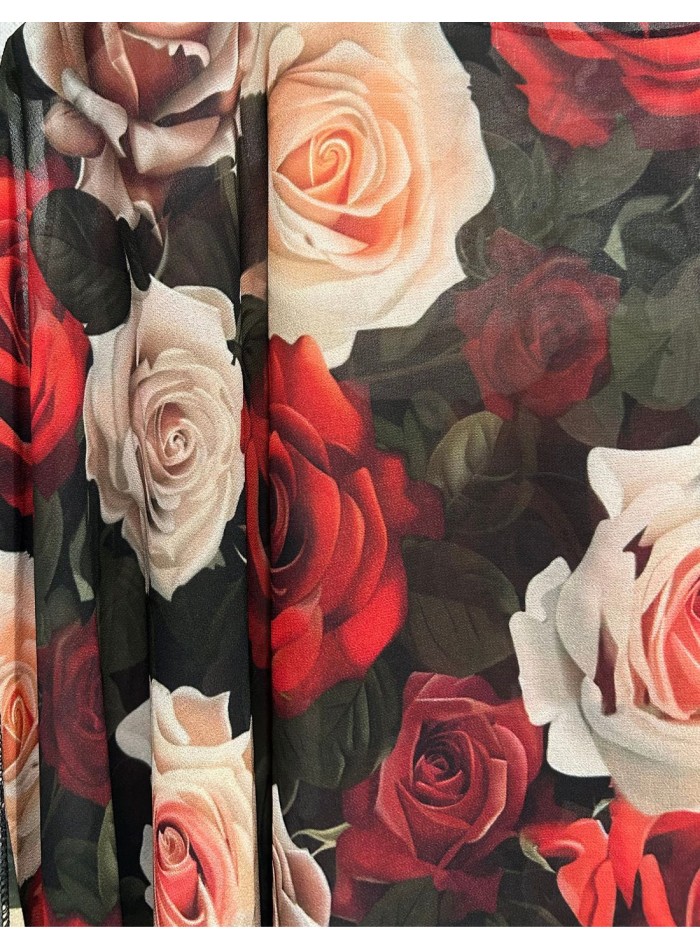 Floral printed chiffon guest short cape