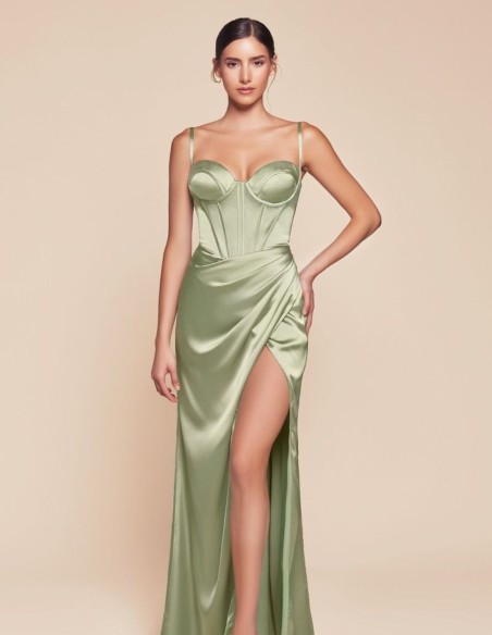 Vestido largo con corpiño