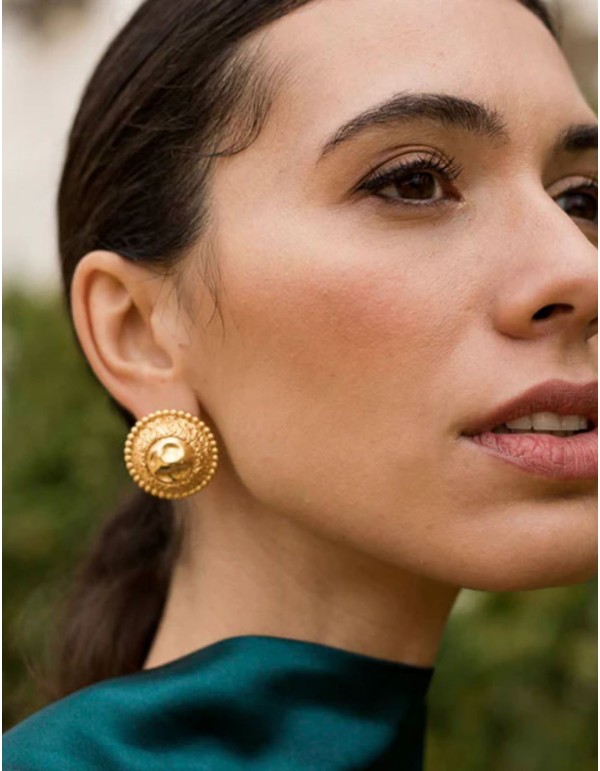 Pendientes de fiesta circulares estilo moneda