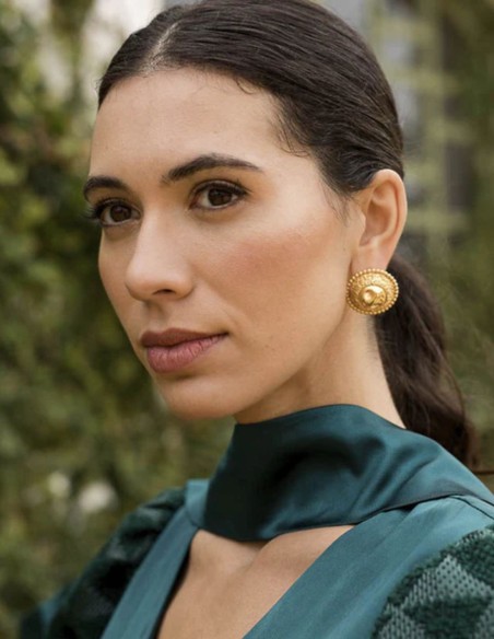 Pendientes de fiesta circulares estilo moneda