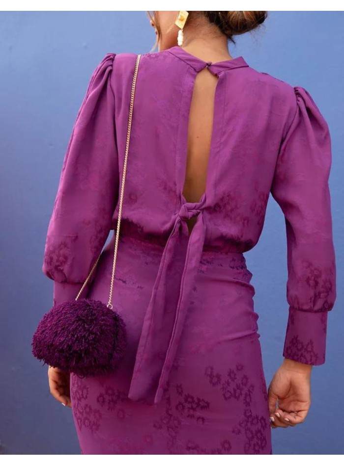 Vestido midi color morado