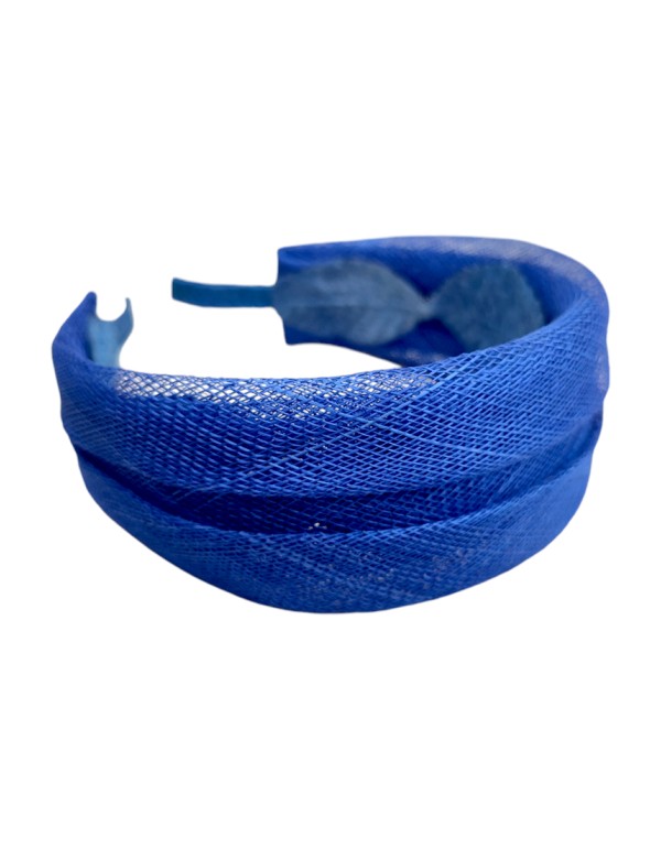 Bandeau de fête bleu en double raphia