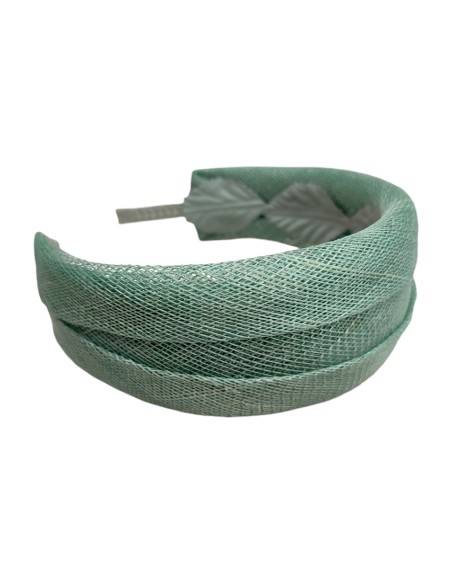 Dry green raffia party headband