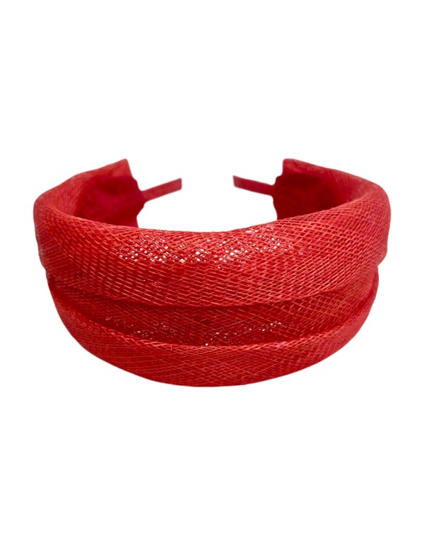 Red raffia headband for guests