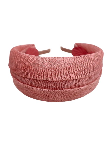 Guest headband in pink raffia