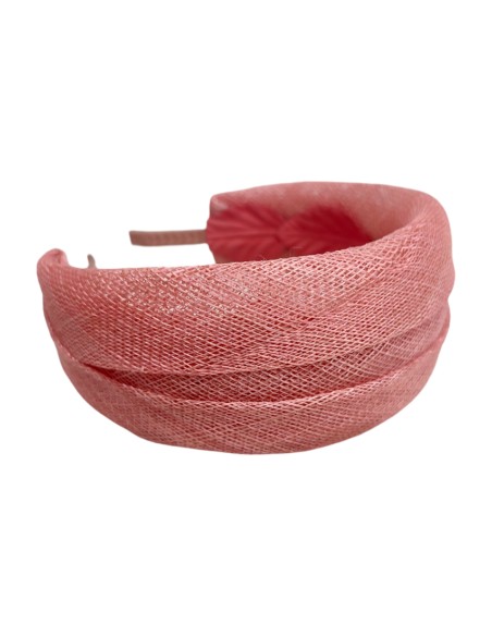 Guest headband in pink raffia