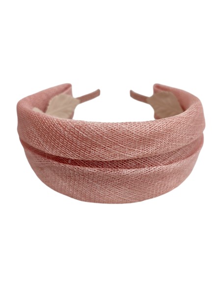 Nude party headband in raffia