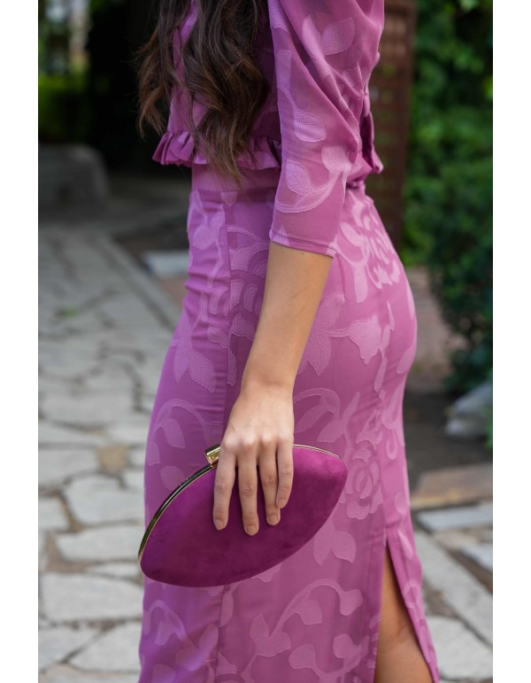 Ensemble crop top et jupe crayon rose 2