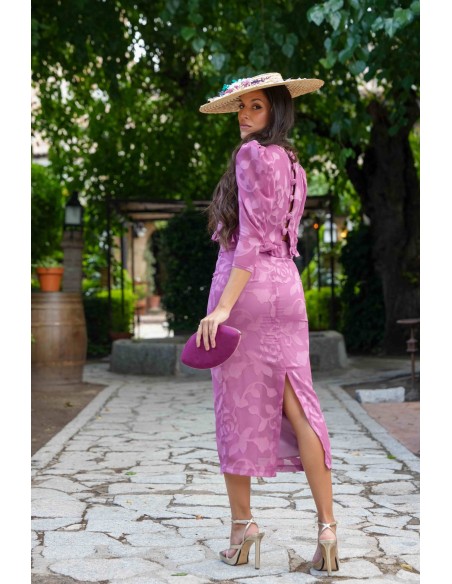 Pink crop top and pencil skirt set