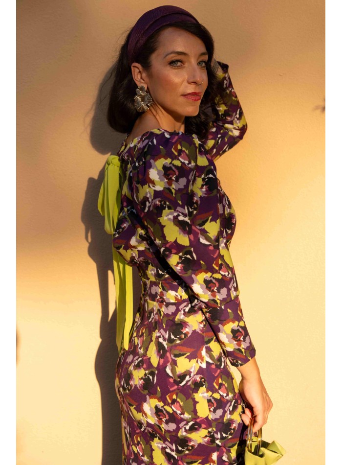 Diadème d'invité en raphia lie-de-vin