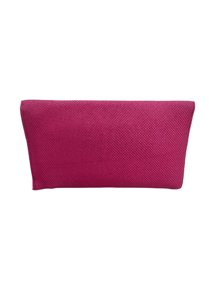 Bougainvillea jute handbag with stone clasp