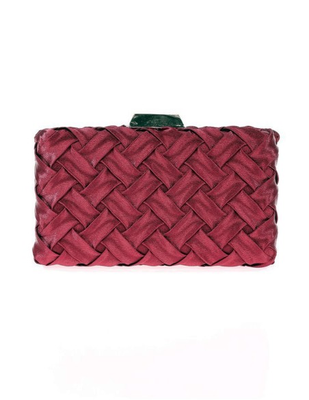 Woven satin party clutch bag