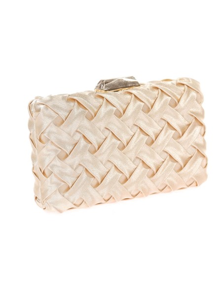 Woven satin party clutch bag