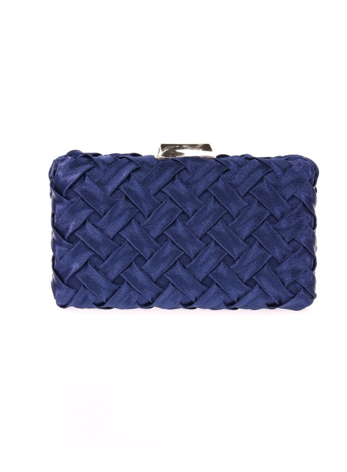 Woven satin party clutch bag