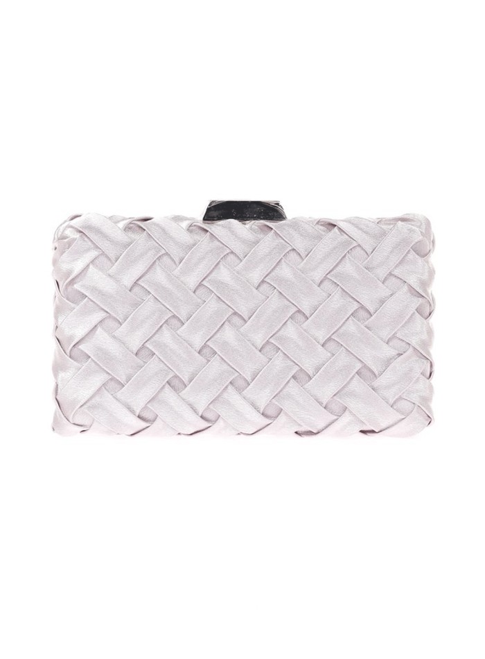 Woven satin party clutch bag