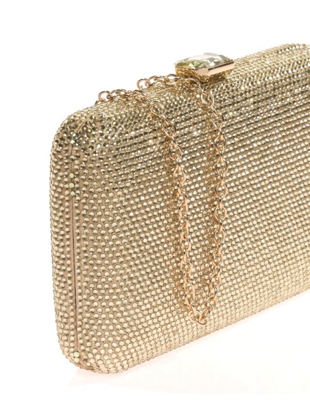 Bolso de fiesta con cristalitos en oro o plata para invitada
