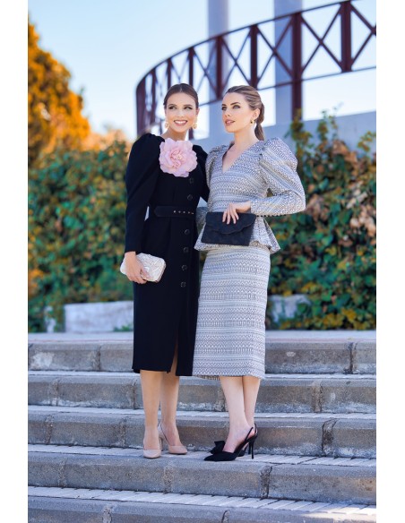 Midi party dress with flower detail for guests