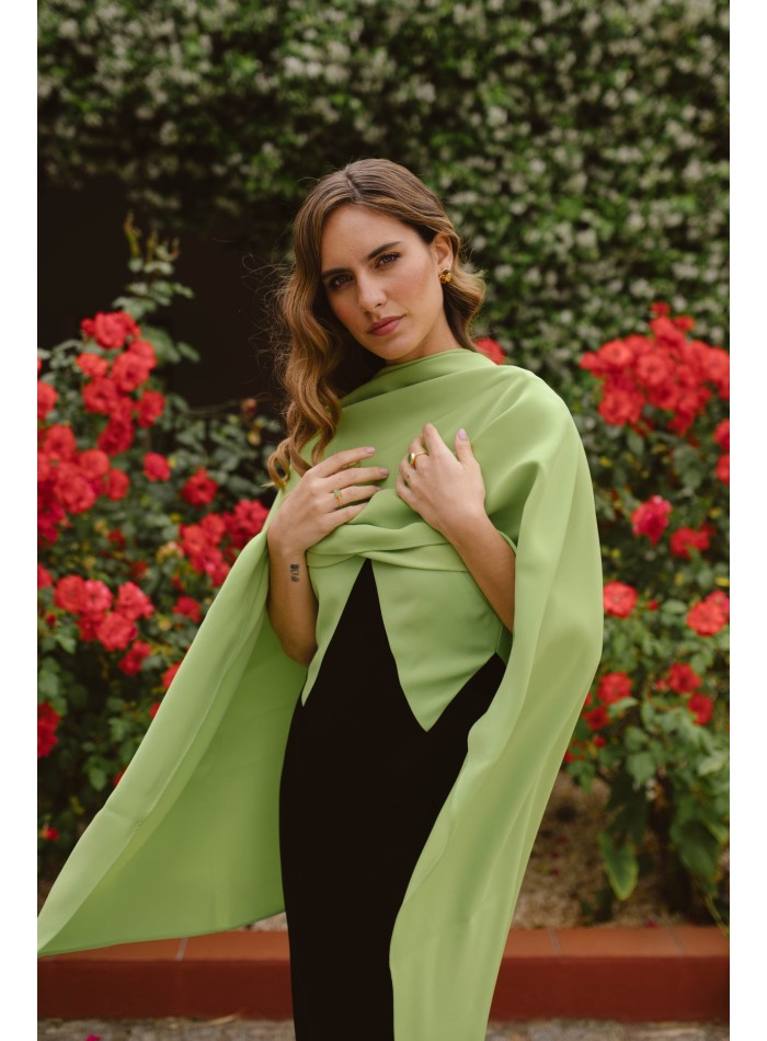 Bicolor midi party dress for guest with sling...