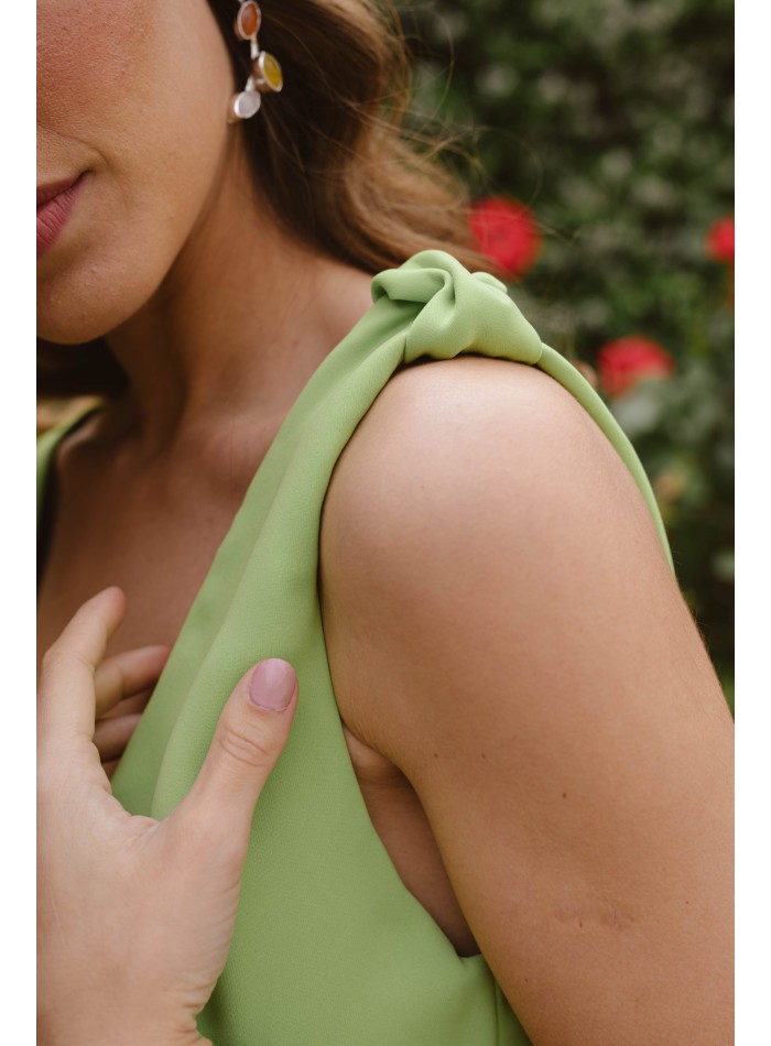 Robe de soirée midi bicolore avec écharpe et...