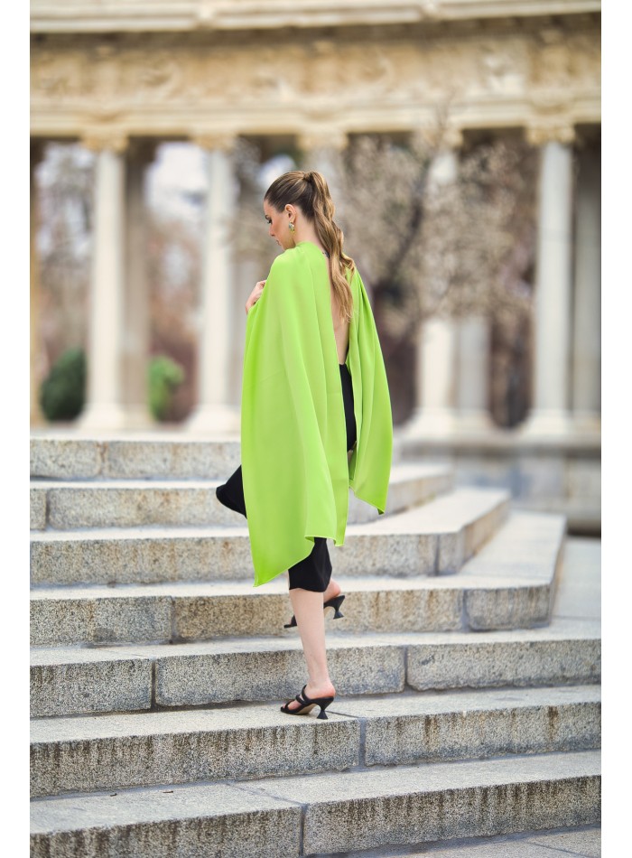 Bicolor midi party dress for guest with sling...