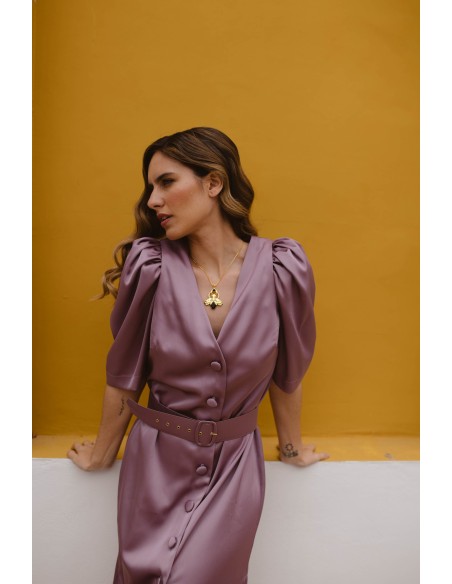 Robe de mariée midi en satin avec ceinture