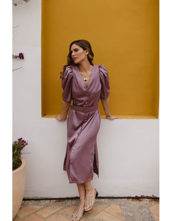 Robe de mariée midi en satin avec ceinture