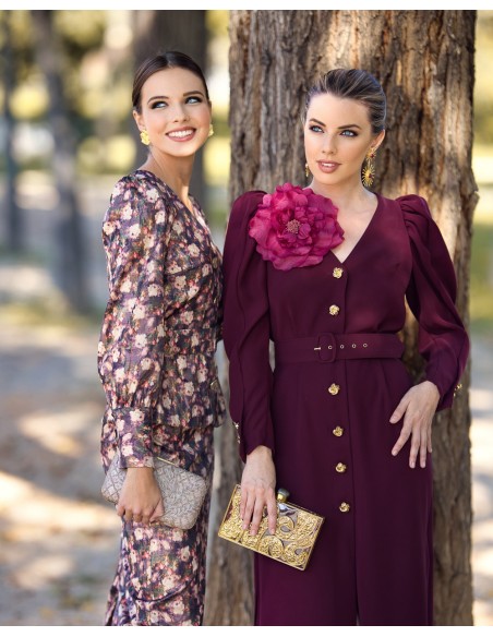 Jupe midi moulante à imprimé floral