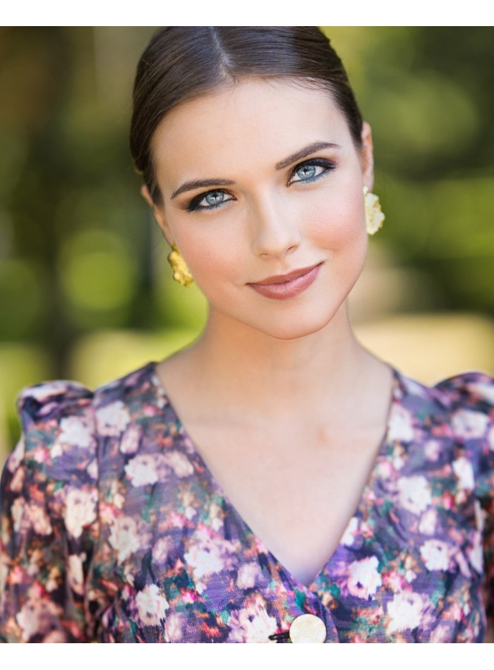 Falda midi ajustada con estampado de flores