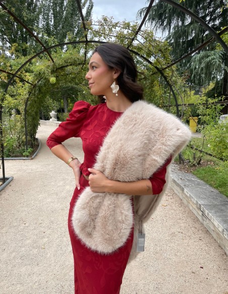 Conjunto de top y falda de tubo de gasa brocada