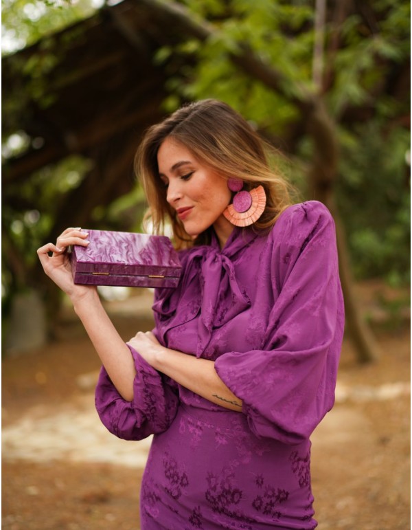 Chemisier violet avec épaulettes et laçage 2