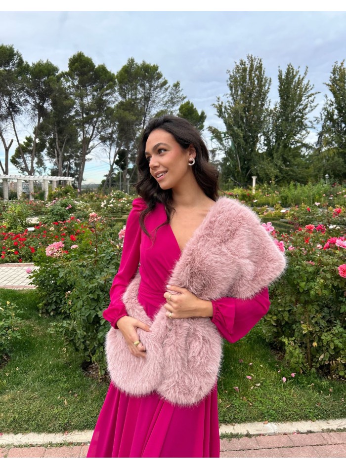 Short faux fur stole