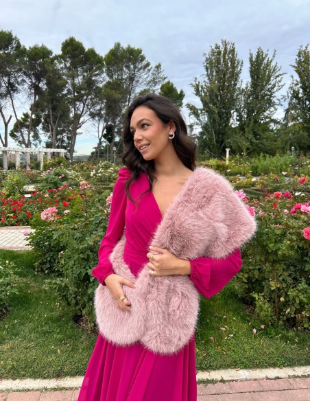 Short faux fur stole