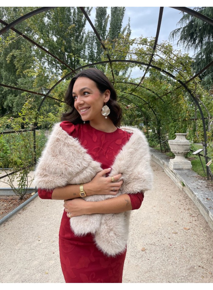 Short faux fur stole