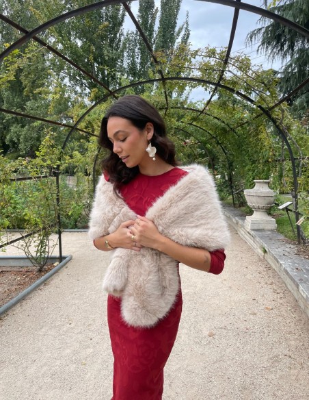 Short faux fur stole