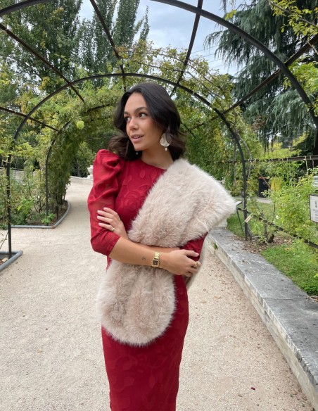 Étole courte en fourrure végétalienne