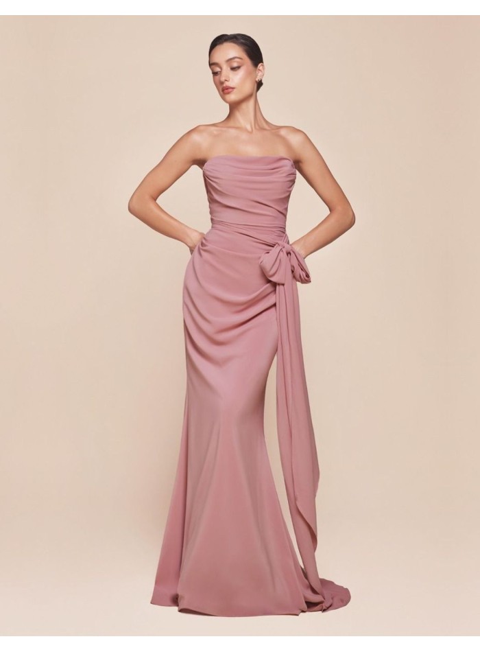 Multi-position wedding guest dress in chiffon...