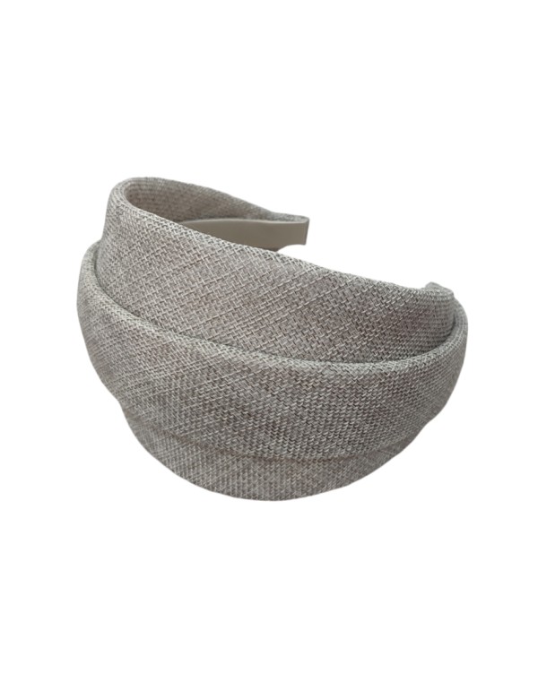 Bandeau d'invité en raphia fait main gris pierre