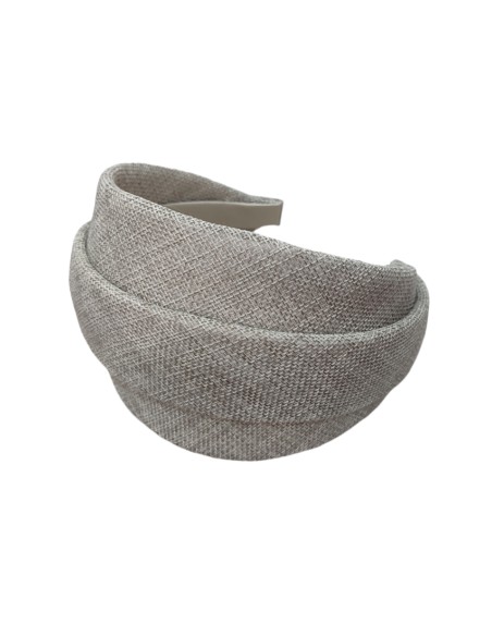 Bandeau d'invité en raphia fait main gris pierre